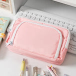 Kawaii Pencil Case 3 Layers Cute Pen Bag Large Capacity Korean Organizer Pouch for Student Back to School Supplies Stationery