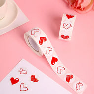 100-500Pcs Red Pink Heart Stickers for Valentines Day Wedding Gift Packing Bag Packaging Labels Love Scrapbooking Diy Stickers