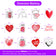 Valentine Day Red Love Heart Stickers DIY Toy Gift Decorative Decal for Scrapbook Journal Diary Laptop Luggage Cups Waterproof