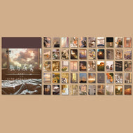Yoofun 50 Sheets Natural Scenery&Art Paintings Stationery Stickers Book Aesthetic Landscape Cute Scrapbooking Planner Journaling
