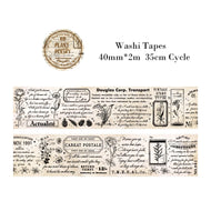 Journamm 30mm/40mm/50mm*2m Vintage Washi Tapes 35cm Cycle DIY Scrapbooking Decor Junk Journal Collage Stationery Craft Tapes