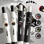Kawaii Black & White Cat Gel Pen Set – 4 Piece Writing Pen Collection