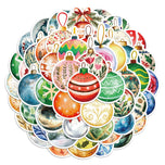 56PCS Christmas Ball Stickers Exquisite Handheld Account Materials Phone Cases Laptop Suitcases Water Cups Waterproof Stickers