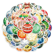 56PCS Christmas Ball Stickers Exquisite Handheld Account Materials Phone Cases Laptop Suitcases Water Cups Waterproof Stickers