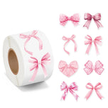 50-500pcs Cute Bow Valentines Day Stickers Thank you Candy Bag Seal Stickers Scrapbooking Valentines Gift Box Label Decoration