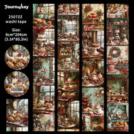 80mm*204cm Vintage Christmas Bakery Landscape Washi Tape Creative DIY Journal Material Collage Scrapbook Stationery