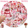 50pcs Valentine‘s Day Cake Flower Stickers Decals For Laptop Scrapbook Skateboard Helmet Guitar DIY Cartoon Aesthetic Stickers