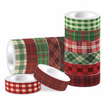 12 Rolls Christmas Plaid Masking Tape DIY Handbook Material Sticker Washi Tape Scrapbooking Birthday Gift Supplies