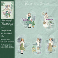 1pack/3pack  Stickers Traceable People Series 10pcs Vintage Retro Journal Backgrounds Female Ephemera Collage Base Decals