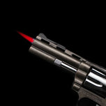 Cigar Igniter Revolver Pistol Windproof Lighter Metal Gun with Leather Cover Inflatable Cigarette Lighters & Smoking Accessories