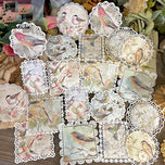 ZFPARTY Vintage Bird lace doily Paper pieces Scrapbooking paper pack handmade craft paper Background pad card