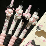 4Pcs/Set Kawaii Cat Gel Pens 0.5mm Quick-Dry Black Ink-Smooth Writing Retractable Pens Cute Stationery Student Reward Gifts