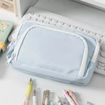 Kawaii Pencil Case 3 Layers Cute Pen Bag Large Capacity Korean Organizer Pouch for Student Back to School Supplies Stationery