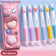 Kawaii Click Erasable Gel Pen Friction Thermo Erasable Pen with Grip for Students Smooth Writing Blue Black School Stationery