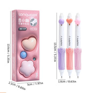 Kawaii Click Erasable Gel Pen Friction Thermo Erasable Pen with Grip for Students Smooth Writing Blue Black School Stationery