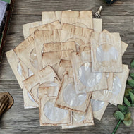 5 Pcs Vintage Coffee Dyed Transparent Storage Paper Bag Junk Journal Ephemera DIY Album Collage Bag Scrapbooking Material Paper