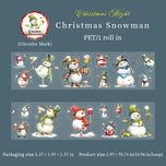 Christmas Die-Cut Washi Tape 1 Roll for Scrapbooking Journal DIY,Phone Case Decoration,Planner Stickers,Collage Art Supplies