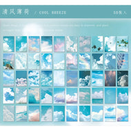 Yoofun 50 Sheets Natural Scenery&Art Paintings Stationery Stickers Book Aesthetic Landscape Cute Scrapbooking Planner Journaling