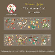 Christmas Die-Cut Washi Tape 1 Roll for Scrapbooking Journal DIY,Phone Case Decoration,Planner Stickers,Collage Art Supplies