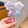 Sanrio Cartoon Crystal Sparkling Diamond Rotating Head Neutral Pen Black Cute Girl Beaded Pen kawaii  gel pen stationery