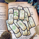 20Pcs Vintage Leaf Tag Label Stickers for Journaling Ephemera Collage Aesthetic Stickers Scrapbooking Material Art Junk Journal