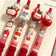 Kawaii Apple Cat Gel Pen Set