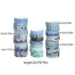 18 rolls/box, Christmas snow scene washi tape, suitable for DIY diary, gift box decoration, Christmas gift for friends