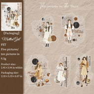 1pack/3pack  Stickers Traceable People Series 10pcs Vintage Retro Journal Backgrounds Female Ephemera Collage Base Decals
