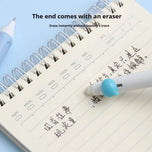 Kawaii Click Erasable Gel Pen Friction Thermo Erasable Pen with Grip for Students Smooth Writing Blue Black School Stationery