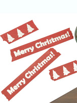 12 rolls/box of Christmas tree red green color washi tape, DIY photo album gift decoration supplies, foil stamping craft.
