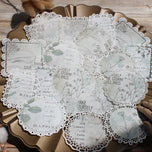 KSCRAFT 20pcs Vintage Greenery Lace Doily Paper Background for DIY Junk Journal Planner Mixed Media Scrapbooking Craft