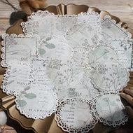 KSCRAFT 20pcs Vintage Greenery Lace Doily Paper Background for DIY Junk Journal Planner Mixed Media Scrapbooking Craft