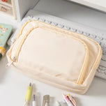 Kawaii Pencil Case 3 Layers Cute Pen Bag Large Capacity Korean Organizer Pouch for Student Back to School Supplies Stationery