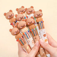 Kawaii 10-Color Bear Pen