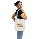 Cute Mermaid Canvas Tote Bag – Childlike Sea Creature Beach Market Bag