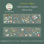 Christmas Die-Cut Washi Tape 1 Roll for Scrapbooking Journal DIY,Phone Case Decoration,Planner Stickers,Collage Art Supplies