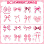 50-500pcs Cute Bow Valentines Day Stickers Thank you Candy Bag Seal Stickers Scrapbooking Valentines Gift Box Label Decoration
