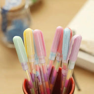 Lytwtw's Stationery Kawaii Cute Lovely Candy Text Marker Gel Pen Student School Office Supply Change 6 Colors Draw Glitter