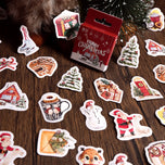 45pcs Cute Christmas Stickers Mini Paper Sticker Label INS Aesthetic Kawaii Snowman Stickers Stationery Scrapbooking Material