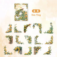 30 Pcs Flowers Corner Stickers PET sticker package DIY diary decoration sticker album scrapbooking Junk Journal