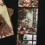 80mm*204cm Vintage Christmas Bakery Landscape Washi Tape Creative DIY Journal Material Collage Scrapbook Stationery
