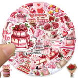 10/30/50pcs Cute Cartoon Red Pink Valentine Day Graffiti Stickers DIY Laptop Phone Fridge Scrapbook Decoration Sticker Decals