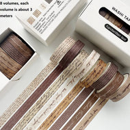 8PCS Pet Tape Rolls for Journaling Washi Tapes Vintage Pet Tapes Roll Washi Tape for Crafts Diary Masking Tape Washi Stickers