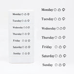 7-layer stamp set includes designs for days of the week, weather, and more. It is perfect for handicrafts