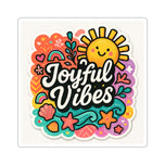 Joyful Vibes Sticker — Colorful Sun & Seashell  Sticker