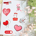 Valentine Day Red Love Heart Stickers DIY Toy Gift Decorative Decal for Scrapbook Journal Diary Laptop Luggage Cups Waterproof