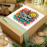 Joyful Vibes Sticker — Colorful Sun & Seashell  Sticker