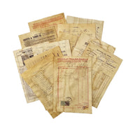 12 Sheet Coffee Dyed English Big Bill Ticket Material Paper Junk Journal Ephemera Handmade Craft Paper DIY Scrapbooking Material