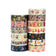 1X 10M Gold Foil Reindeer Snowflake Christmas Trees Snowman House Masking Washi Tape for Scrapbooking Planner Kawaii Papeleria
