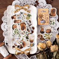 45pcs/box Vintage Rooftop Coffee Shop Stickers